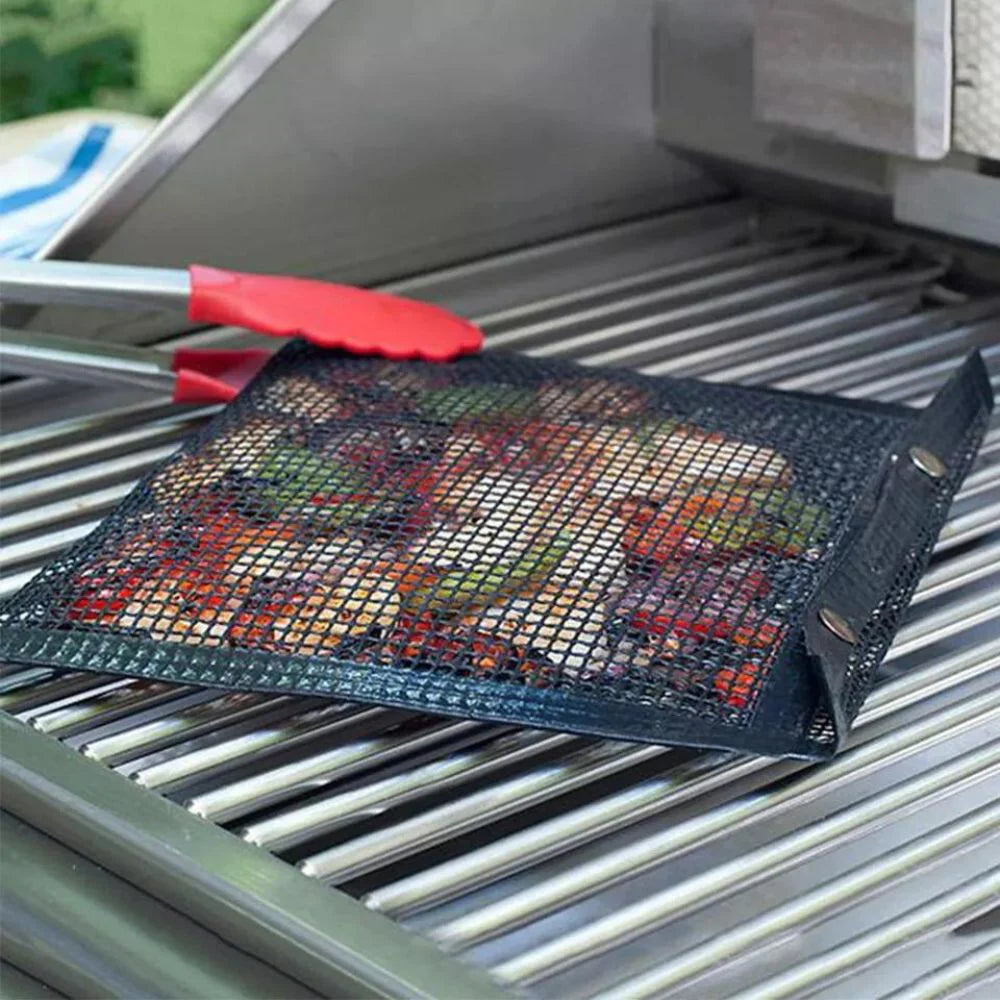 Reusable Barbecue BBQ Grill Outdoor Picnic Baking Net Bag Non-Stick Mesh Ausie Sales