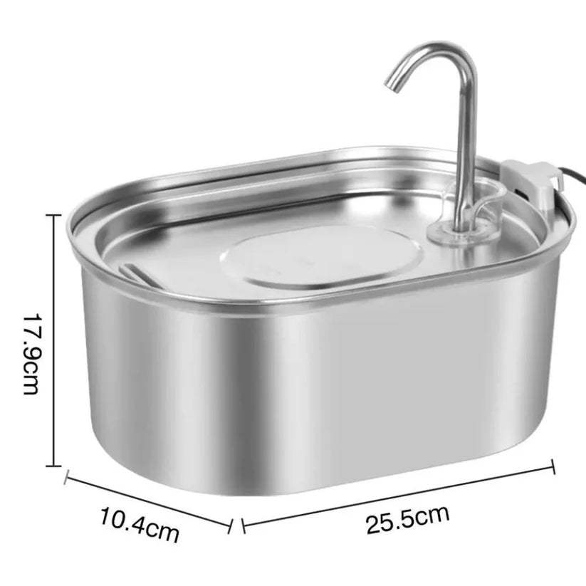304 Stainless Steel Pet Water Fountain Dog Cat Drinking Dispenser Filter Feeder Ausie Sales