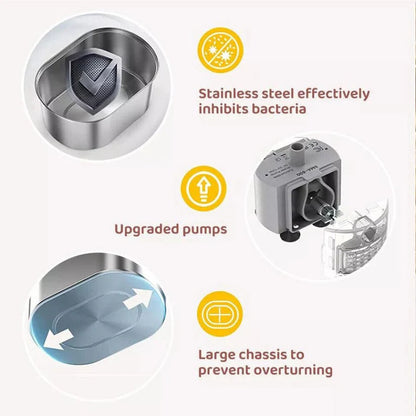 304 Stainless Steel Pet Water Fountain Dog Cat Drinking Dispenser Filter Feeder Ausie Sales