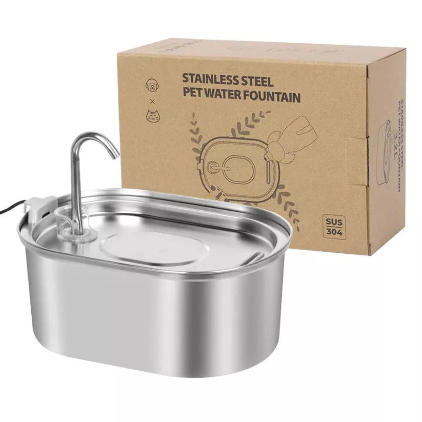 304 Stainless Steel Pet Water Fountain Dog Cat Drinking Dispenser Filter Feeder Ausie Sales