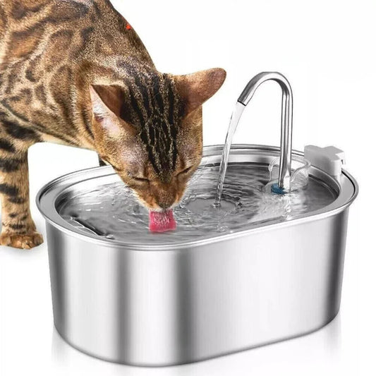 304 Stainless Steel Pet Water Fountain Dog Cat Drinking Dispenser Filter Feeder Ausie Sales