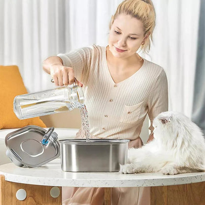 304 Stainless Steel Pet Water Fountain Dog Cat Drinking Dispenser Filter Feeder Ausie Sales