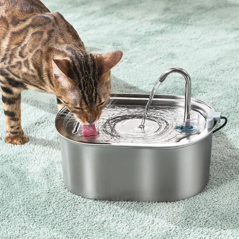 304 Stainless Steel Pet Water Fountain Dog Cat Drinking Dispenser Filter Feeder Ausie Sales