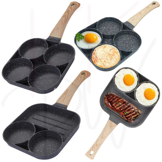 3/4-Hole Fried Egg Pancake Burger Non-Stick Frying Pan Breakfast Egg Maker Cook Ausie Sales