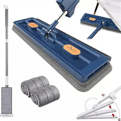 360° Rotating 42CM Mop Wet Cleaning Magic Self Wringing Mop + Foldable Bucket Ausie Sales