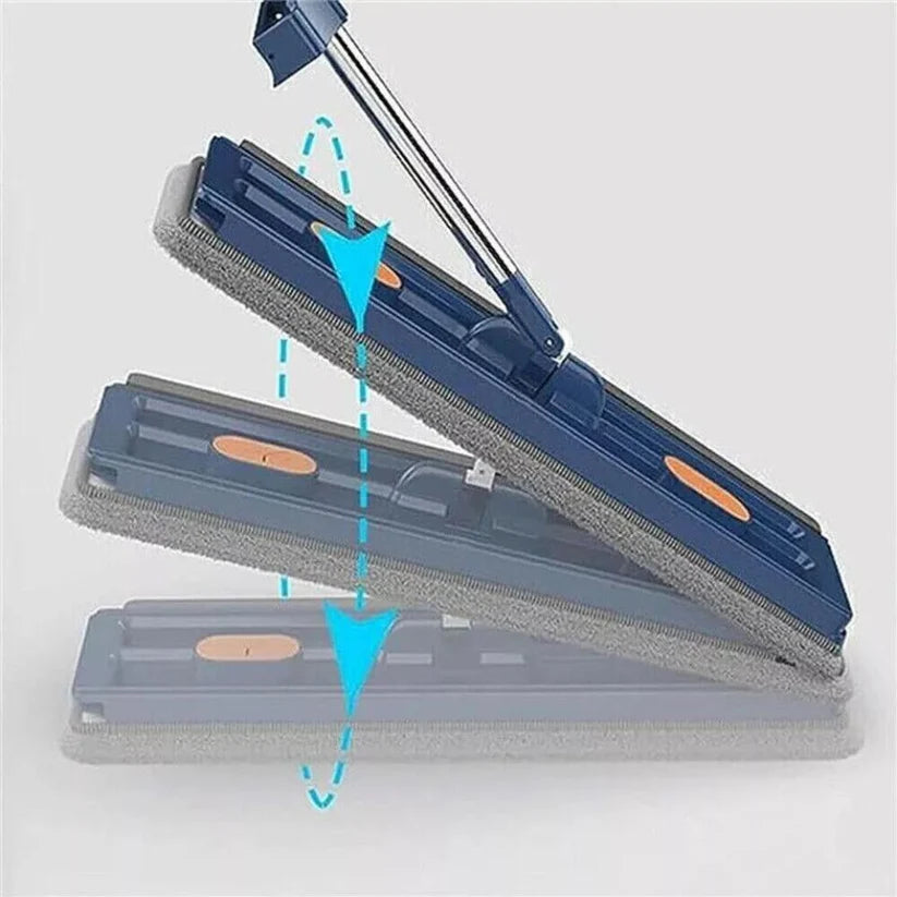 360° Rotating 42CM Mop Wet Cleaning Magic Self Wringing Mop + Foldable Bucket Ausie Sales