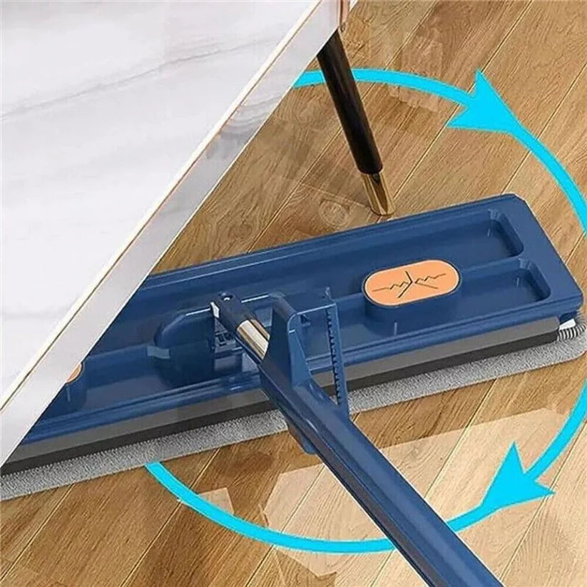 360° Rotating 42CM Mop Wet Cleaning Magic Self Wringing Mop + Foldable Bucket Ausie Sales