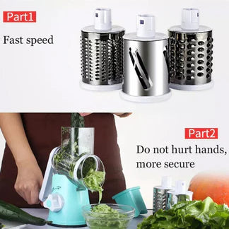 3 in 1 Vegetable Fruit Slicer Kitchen Chopper Cutter Shredder Food Manual Rotary Grater Ausie Sales
