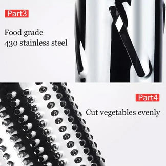 3 in 1 Vegetable Fruit Slicer Kitchen Chopper Cutter Shredder Food Manual Rotary Grater Ausie Sales