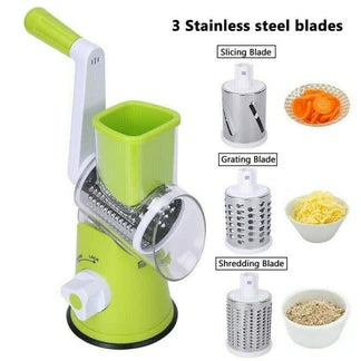 3 in 1 Vegetable Fruit Slicer Kitchen Chopper Cutter Shredder Food Manual Rotary Grater Ausie Sales