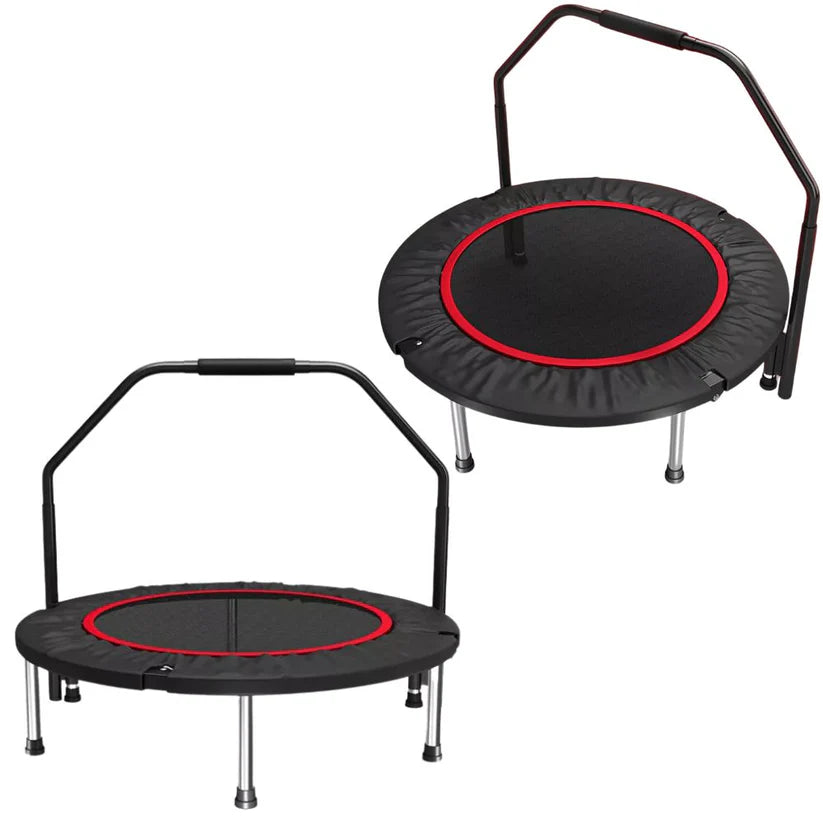 40” Fitness Trampoline Gym Rebounder Exercise Arch Handrail Jogger Home Cardio Ausie Sales