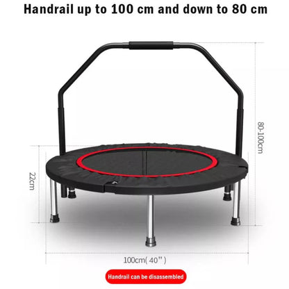 40” Fitness Trampoline Gym Rebounder Exercise Arch Handrail Jogger Home Cardio Ausie Sales