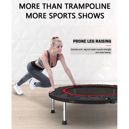 40” Fitness Trampoline Gym Rebounder Exercise Arch Handrail Jogger Home Cardio Ausie Sales