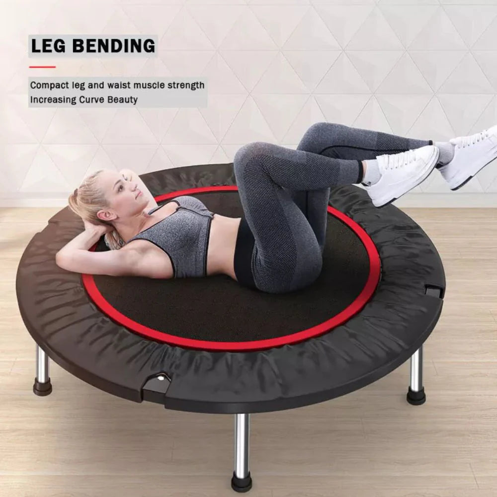 40” Fitness Trampoline Gym Rebounder Exercise Arch Handrail Jogger Home Cardio Ausie Sales