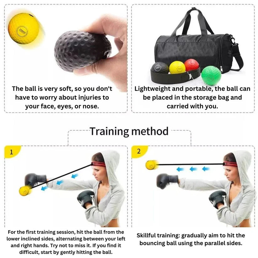 4 Ball Boxing Head Band Speedball Fight Training Reflex Speed Punch Exercise Ausie Sales