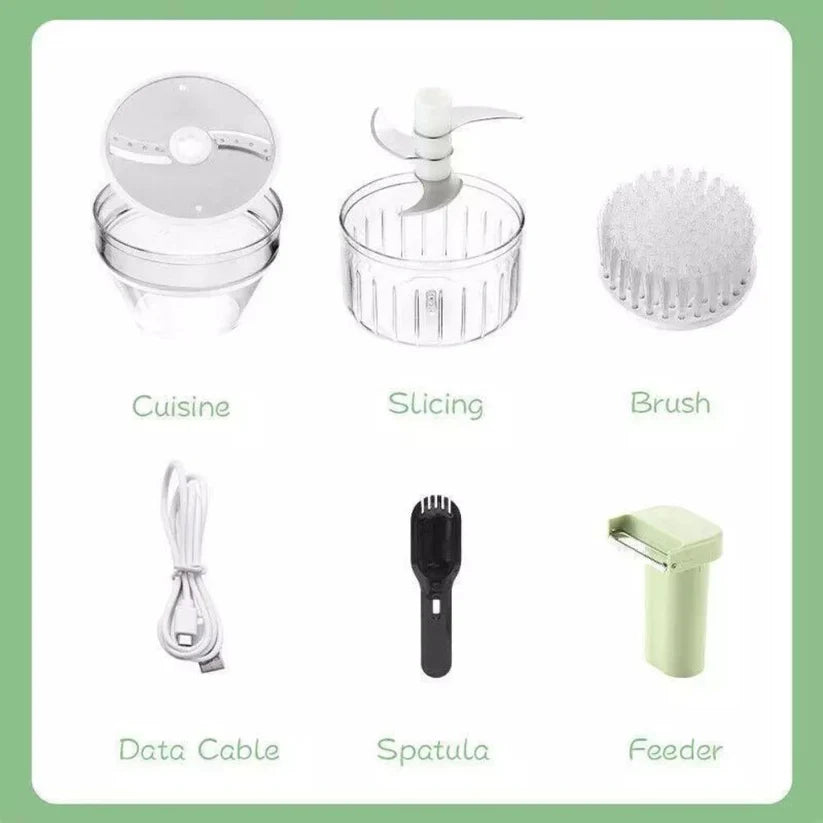 4 in 1 Mini Handheld Wireless Electric Vegetable Cutter Food Chopper Grinder Ausie Sales