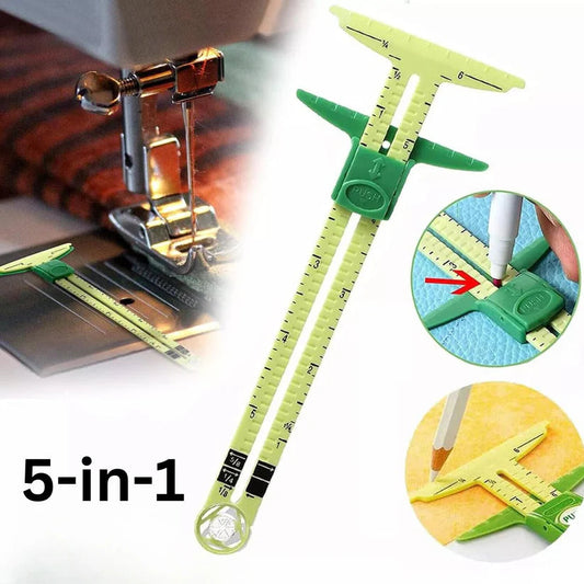 5-in-1 Sliding Gauge with No-Hassle Triangles Gauge Measuring for Sewing Ausie Sales