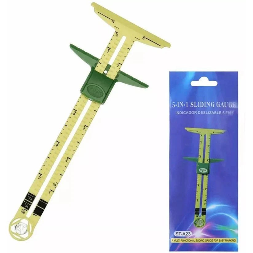 5-in-1 Sliding Gauge with No-Hassle Triangles Gauge Measuring for Sewing Ausie Sales
