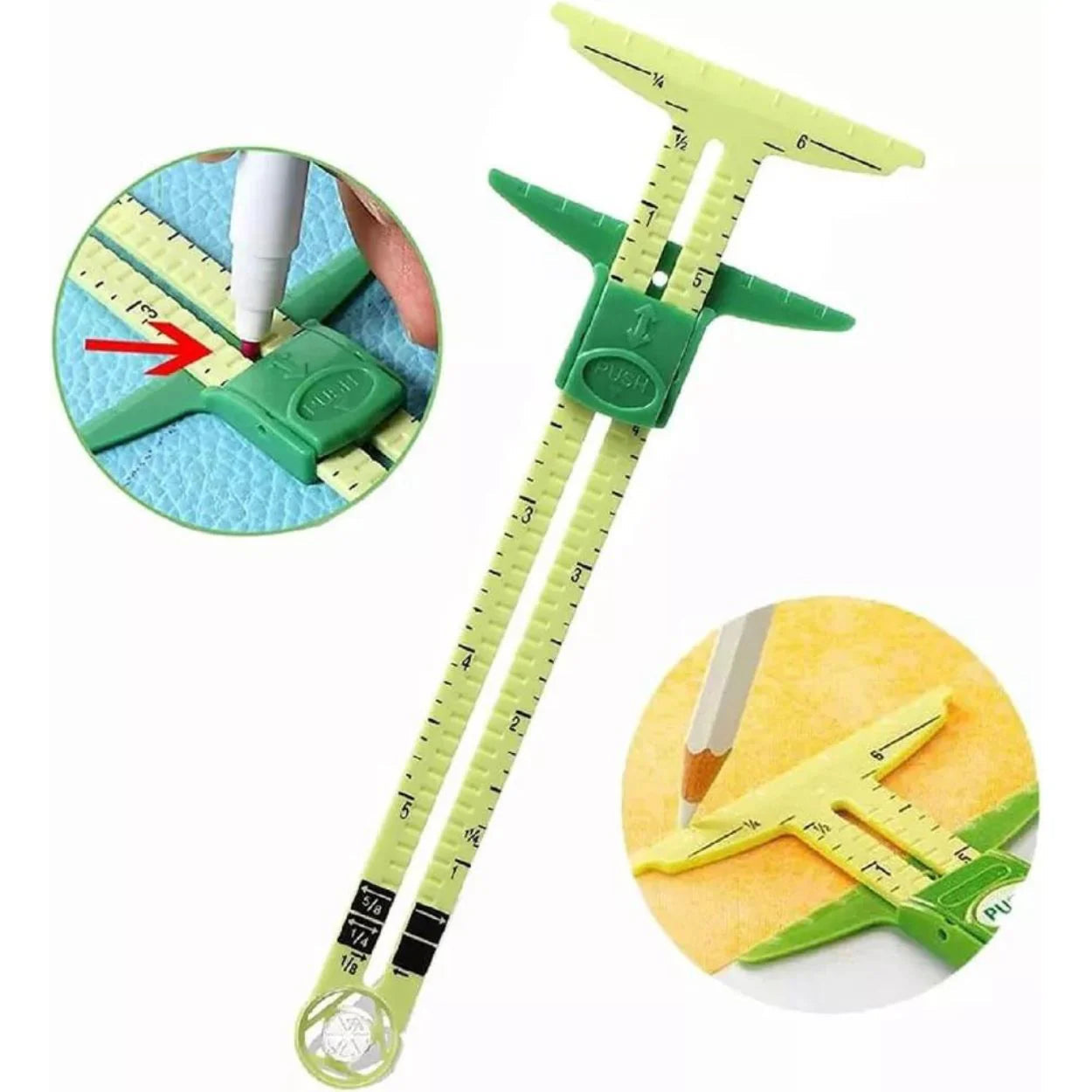 5-in-1 Sliding Gauge with No-Hassle Triangles Gauge Measuring for Sewing Ausie Sales