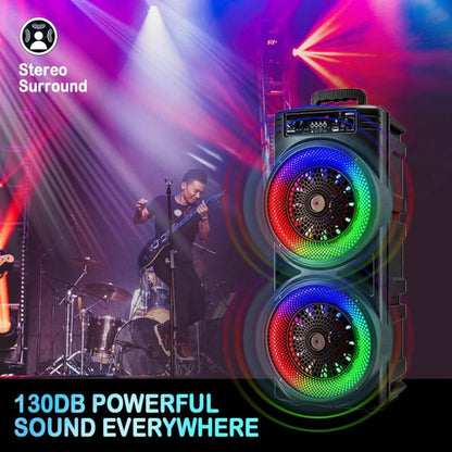 5000W 8.5'' Bluetooth Speaker Heavy Bass Sub Woofer Sound System Party With Mic Ausie Sales