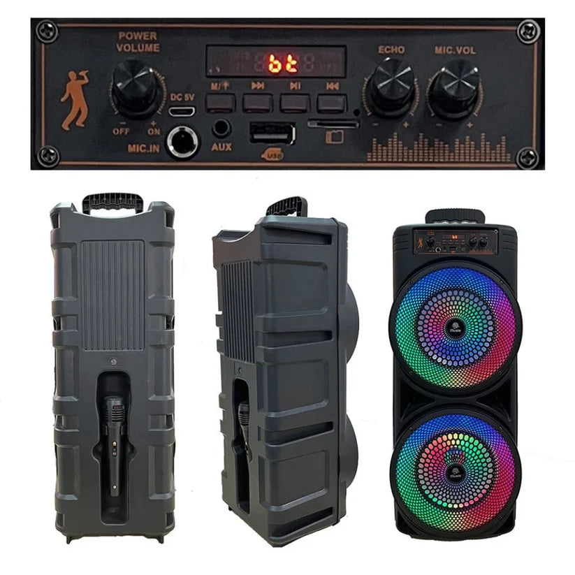 5000W 8.5'' Bluetooth Speaker Heavy Bass Sub Woofer Sound System Party With Mic Ausie Sales