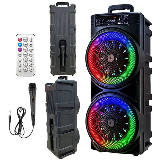5000W 8.5'' Bluetooth Speaker Heavy Bass Sub Woofer Sound System Party With Mic Ausie Sales