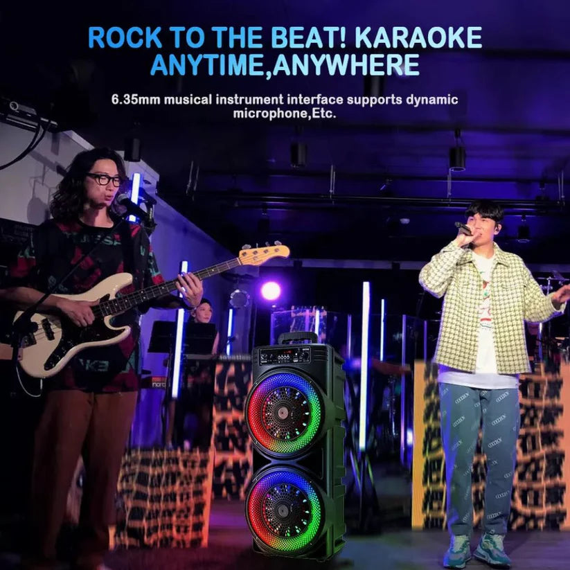 5000W 8.5'' Bluetooth Speaker Heavy Bass Sub Woofer Sound System Party With Mic Ausie Sales
