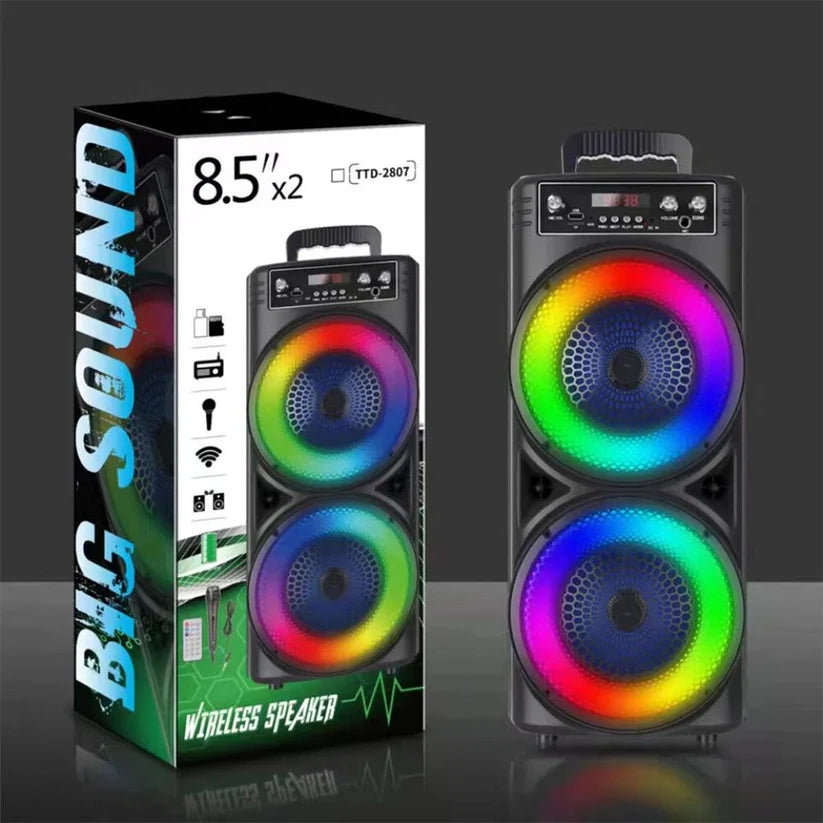 5000W 8.5'' Bluetooth Speaker Heavy Bass Sub Woofer Sound System Party With Mic Ausie Sales