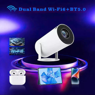 5G 4K WiFi Bluetooth Projector Smart HD LED HDMI USB Android Office Home Theater Ausie Sales