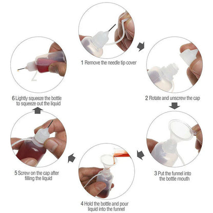 5 x Needle Tip Squeeze Bottles Glue Applicator Nozzle 5/10/20ml Ausie Sales