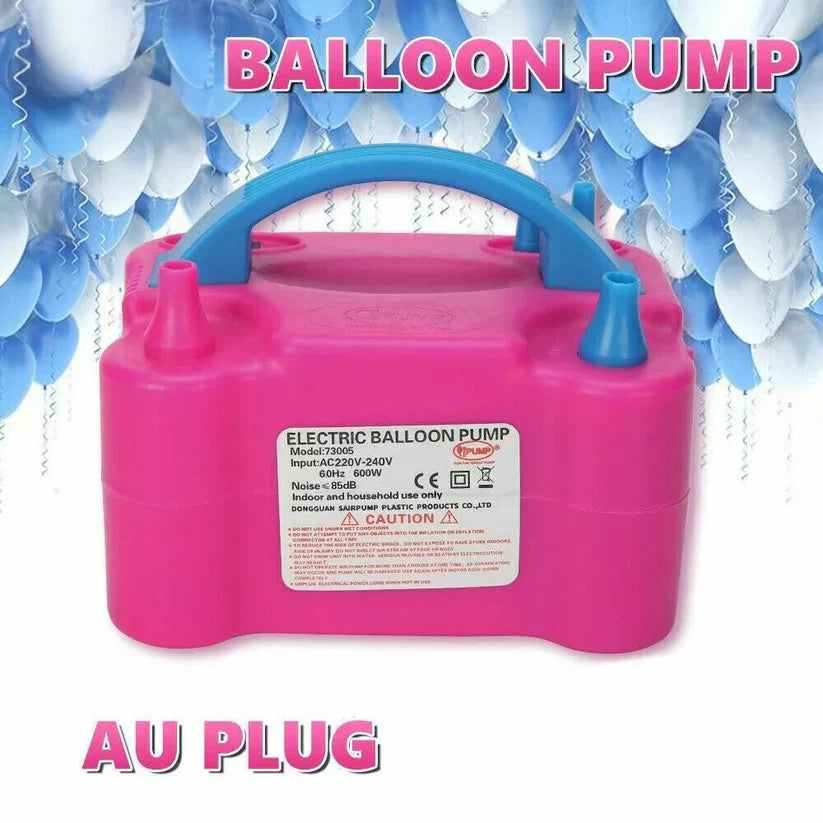 600W Electric Balloon Pump Inflator Balloon Power 2 Nozzles Portable AU Plug Ausie Sales