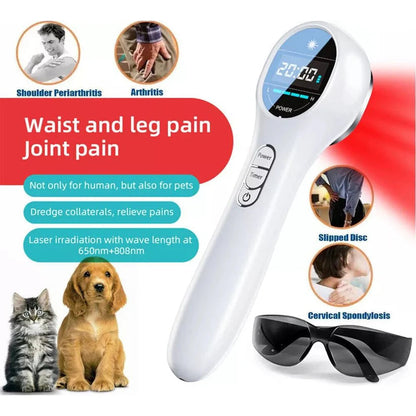650nm+808nm Cold Laser Red Light Pain Relief Therapy Knee Fit Pet Wounds Healing Ausie Sales