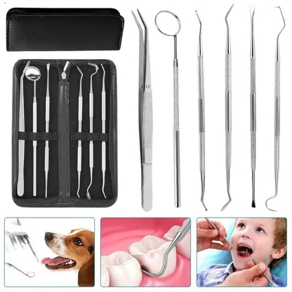 7PCS Dental Hygiene Cleaning Kits Tools Teeth Mirror Scraper Pick Scaler Tweezer Ausie Sales