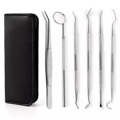 7PCS Dental Hygiene Cleaning Kits Tools Teeth Mirror Scraper Pick Scaler Tweezer Ausie Sales
