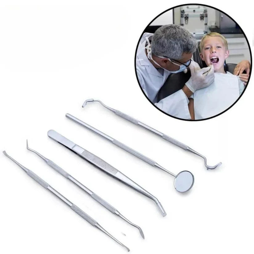 7PCS Dental Hygiene Cleaning Kits Tools Teeth Mirror Scraper Pick Scaler Tweezer Ausie Sales