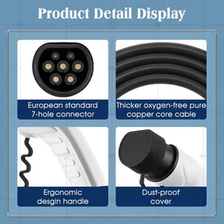 7kW/22kW 32A Type2 to Type 2 EV 5M Charging Car Charger Cable BYD Tesla Model Y/3 Ausie Sales