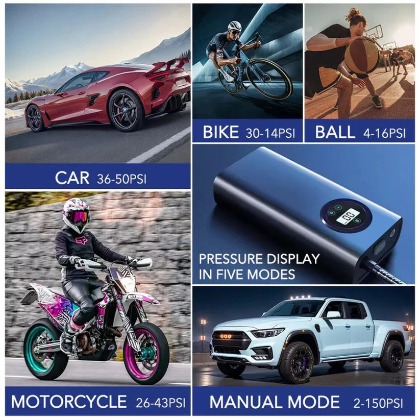 8000mAh Battery Rechargeable Car Tire Air Inflator Cordless Electric Pump Ausie Sales