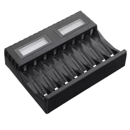 8 Slot Smart Battery Charger LCD Display for AA/AAA Rechargeable Batteries Ausie Sales