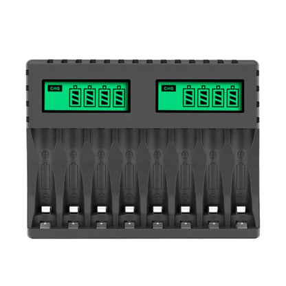 8 Slot Smart Battery Charger LCD Display for AA/AAA Rechargeable Batteries Ausie Sales