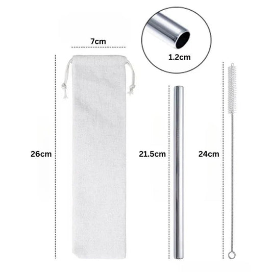 5pcs BOBA Stainless Steel Bubble Tea Straw Extra Wide Metal Reusable Jumbo Pack My Store