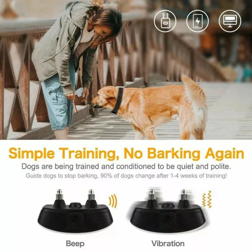 Anti Bark Collar Device Rechargeable Smart Compact Training Shock Ausie Sales