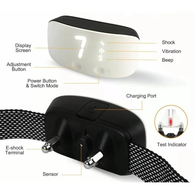Anti Bark Collar Device Rechargeable Smart Compact Training Shock Ausie Sales