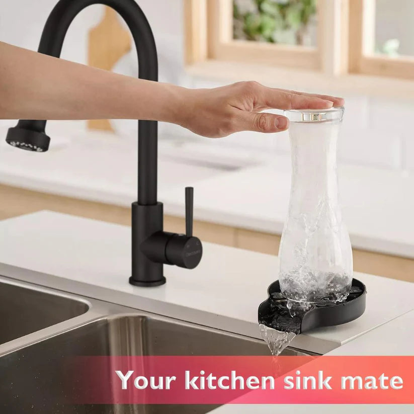 Auto Glass Rinser Metal Cup Bottle Coffee Washer for Kitchen Sink Brushed/Black Ausie Sales