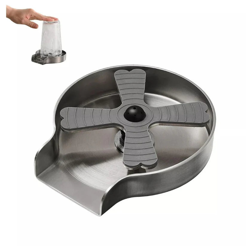Auto Glass Rinser Metal Cup Bottle Coffee Washer for Kitchen Sink Brushed/Black Ausie Sales