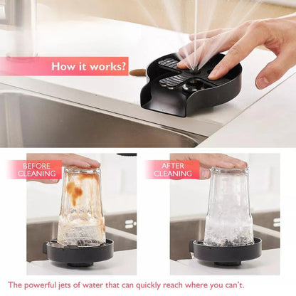 Auto Glass Rinser Metal Cup Bottle Coffee Washer for Kitchen Sink Brushed/Black Ausie Sales