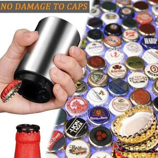 Automatic Bottle Cap Opener Stainless Steel Magnetic Beer Push Down Opener Gift Ausie Sales