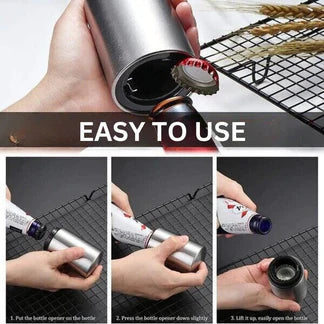 Automatic Bottle Cap Opener Stainless Steel Magnetic Beer Push Down Opener Gift Ausie Sales