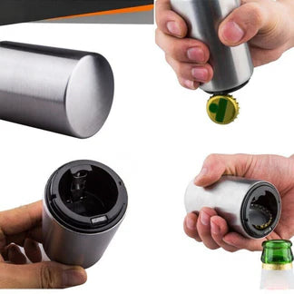Automatic Bottle Cap Opener Stainless Steel Magnetic Beer Push Down Opener Gift Ausie Sales