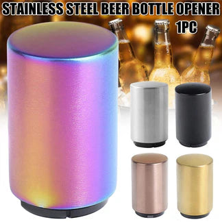 Automatic Bottle Cap Opener Stainless Steel Magnetic Beer Push Down Opener Gift Ausie Sales