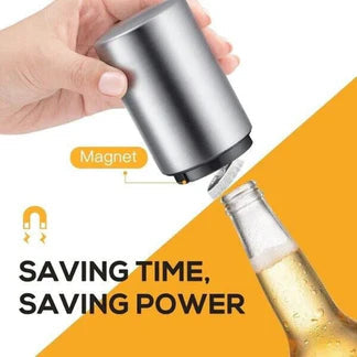 Automatic Bottle Cap Opener Stainless Steel Magnetic Beer Push Down Opener Gift Ausie Sales